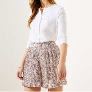 LOFT Floral Pleated Lined Shorts XL